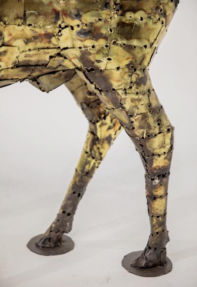 Fran ois Melin Deer sculpture in oxydised brass by Fran ois Melin 1970