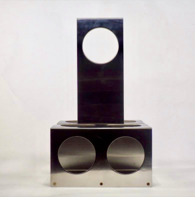 Fran ois Monnet Francois Monnet Brushed Steel Wine Bottle Holder for Kappa Paris 1970s