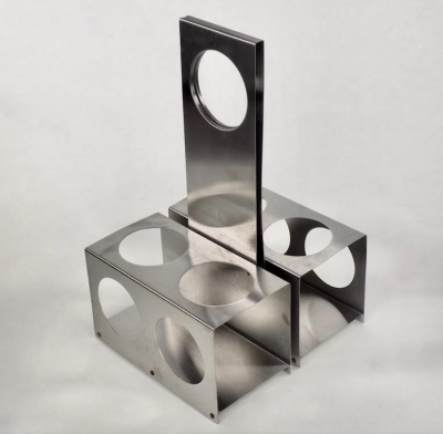 Fran ois Monnet Francois Monnet Brushed Steel Wine Bottle Holder for Kappa Paris 1970s