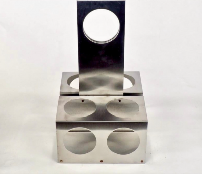 Fran ois Monnet Francois Monnet Brushed Steel Wine Bottle Holder for Kappa Paris 1970s