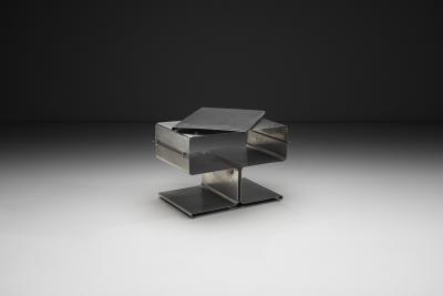 Fran ois Monnet Sequenza Side Table with Pivotable Top by Fran ois Monnet France ca 1970s