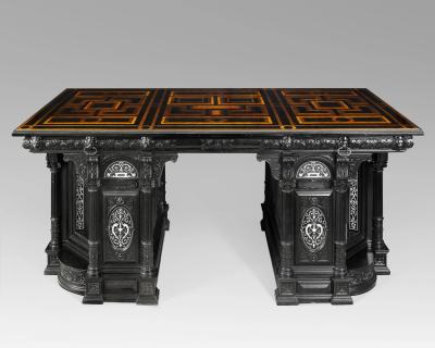 Fran ois Pierre LEGLAS MAURICE Double sided Renaissance style writing desk by Leglas Maurice France 1878
