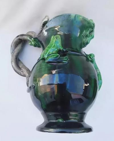 Fran ois Pierre LEGLAS MAURICE Palissy Majolica French high quality jar