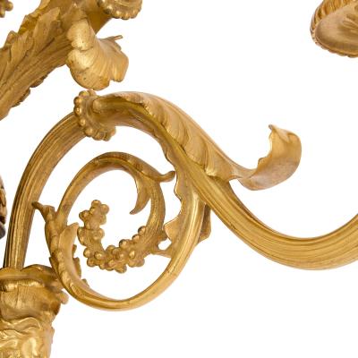 Fran ois R mond Pair of large antique gilt bronze wall lights after Fran ois R mond