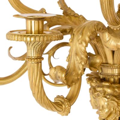 Fran ois R mond Pair of large antique gilt bronze wall lights after Fran ois R mond