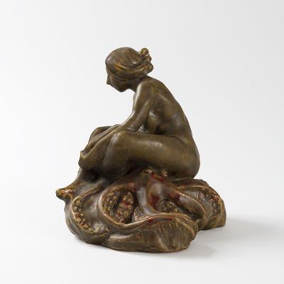 Fran ois Rupert Carabin Femme au Pieuvre French Art Nouveau Glazed Ceramic Inkwell by Rupert Carabin