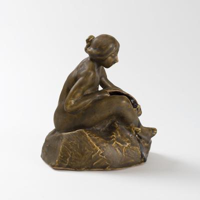 Fran ois Rupert Carabin Femme au Pieuvre French Art Nouveau Glazed Ceramic Inkwell by Rupert Carabin