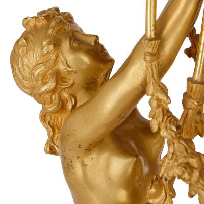 Fran ois Vion Antique French gilt bronze marble and tole revolving dial clock