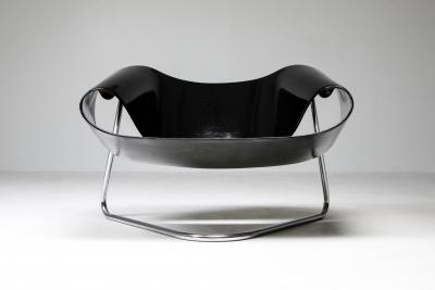 Franca Stagi Black Ribbon chair by Franca Stagi for Bernini 1961