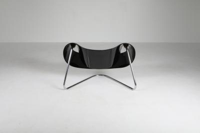 Franca Stagi Black Ribbon chair by Franca Stagi for Bernini 1961
