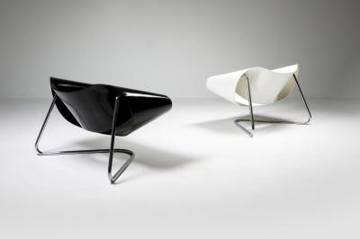 Franca Stagi Black Ribbon chair by Franca Stagi for Bernini 1961