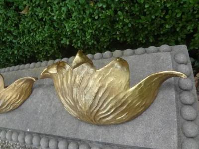 Frances Elkins Pair of French Art Deco Gilt Plaster Sconces