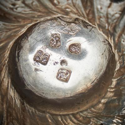 Francis Butty A Rare Silver Mounted George II Shagreen Tea Caddy with Silver Rocco Canistors