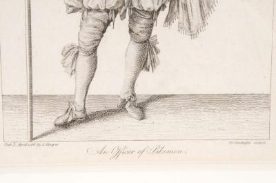 Francis Grose Antique Copper Engraving of an Officer of Pikeman by Francis Grose 19th Century