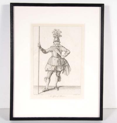 Francis Grose Antique Copper Engraving of an Officer of Pikeman by Francis Grose 19th Century