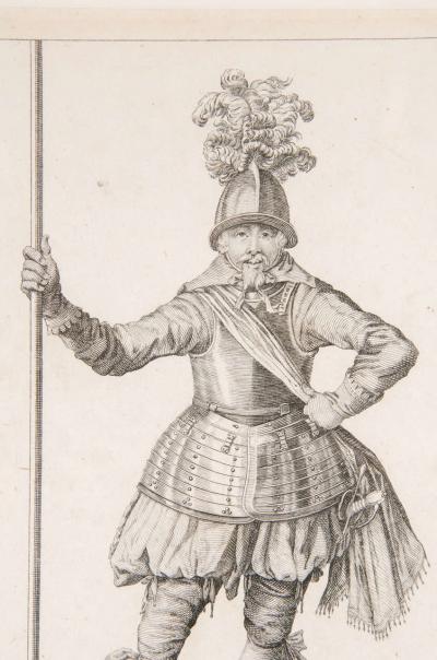 Francis Grose Antique Copper Engraving of an Officer of Pikeman by Francis Grose 19th Century