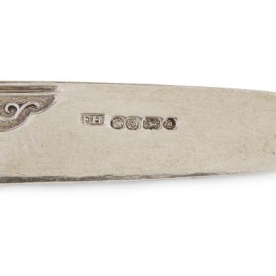 Francis Higgins II Important English silver flatware service by Francis Higgins II