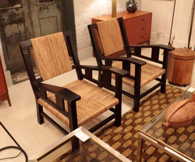 Francis Jourdain A Pair of French 1940s Rope Armchairs by Francis Jourdan