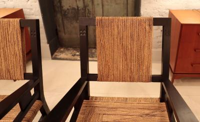 Francis Jourdain A Pair of French 1940s Rope Armchairs by Francis Jourdan