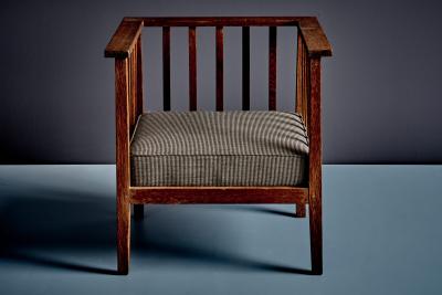 Francis Jourdain Art Deco Oak Spindle Back Lounge Chair attributed to Francis Jourdain