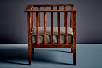 Francis Jourdain Art Deco Oak Spindle Back Lounge Chair attributed to Francis Jourdain