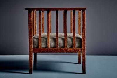 Francis Jourdain Art Deco Oak Spindle Back Lounge Chair attributed to Francis Jourdain