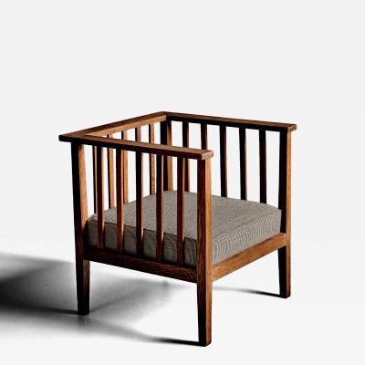 Francis Jourdain Art Deco Oak Spindle Back Lounge Chair attributed to Francis Jourdain