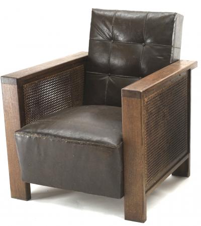 Francis Jourdain Francis Jourdain rarest modernist pair of cane club chairs