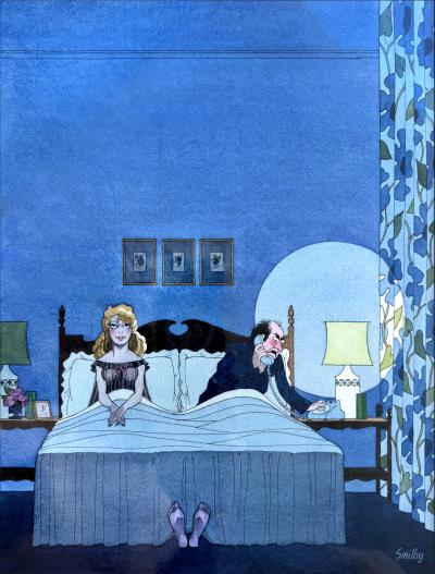 Francis Wilford Smith Sexy Evening in Bed Phone Call Playboy Cartoon Francis Wilford Smith