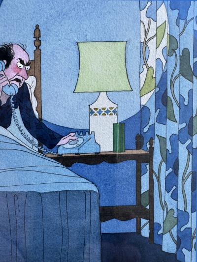Francis Wilford Smith Sexy Evening in Bed Phone Call Playboy Cartoon Francis Wilford Smith
