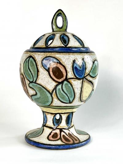 Francisco Brennand Francisco Brennand Perforated Covered Vessel with Fruit and Leaf Motifs 1990 s