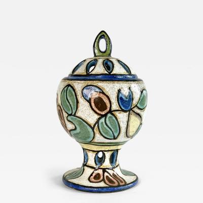 Francisco Brennand Francisco Brennand Perforated Covered Vessel with Fruit and Leaf Motifs 1990 s