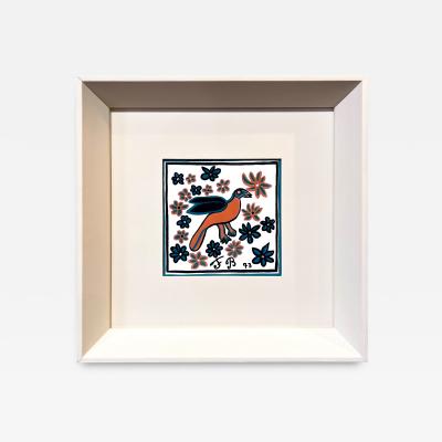 Francisco Brennand Francisco Brennand Untitled Unique Hand Painted Ceramic Tile 1973 Brazil
