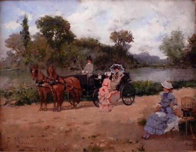Francisco Miralles Y Galup Carriage Ride by The River