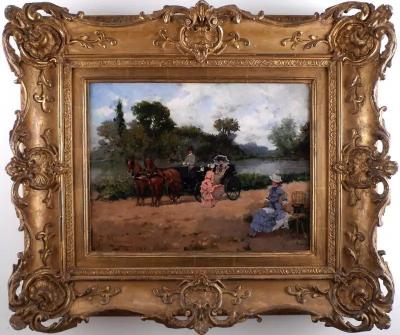 Francisco Miralles Y Galup Carriage Ride by The River