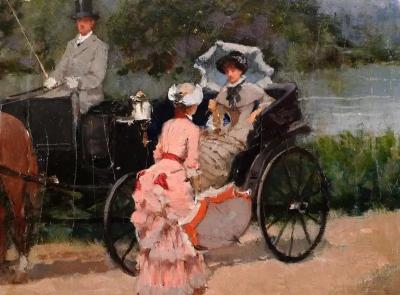 Francisco Miralles Y Galup Carriage Ride by The River
