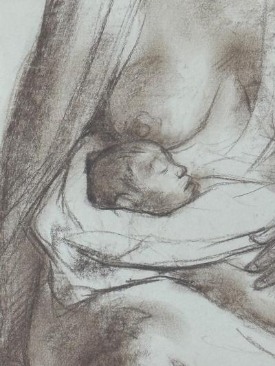 Francisco Zuniga 1967 Francisco Z iga Pastel Drawing Mother Child Provenance Sothebys NY