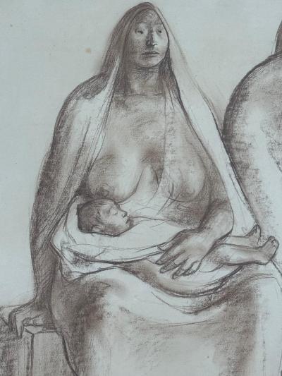 Francisco Zuniga 1967 Francisco Z iga Pastel Drawing Mother Child Provenance Sothebys NY