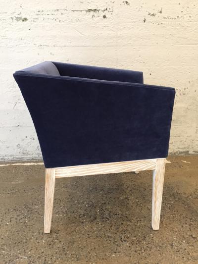 Francisque Chaleyssin Pair of French Cerused Oak Club Chairs Style Francisque Chaleyssin