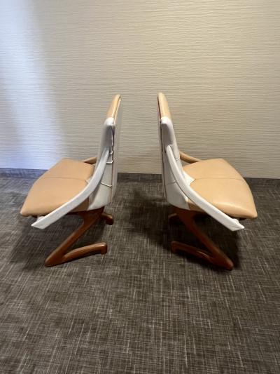 Franck Poyeton MODERNIST ORGANIC WOOD SUITE OF EIGHT DINING CHAIRS BY FRANCK POYETON