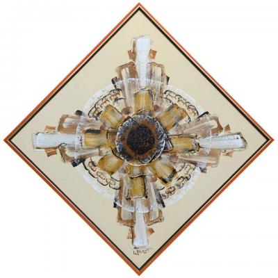 Franck Walcutt Vintage Abstract Oil Painting Signed by Franck Walcutt