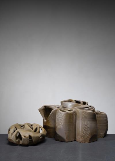 Franco Agnese Pair of Franco Agnese ceramic vases