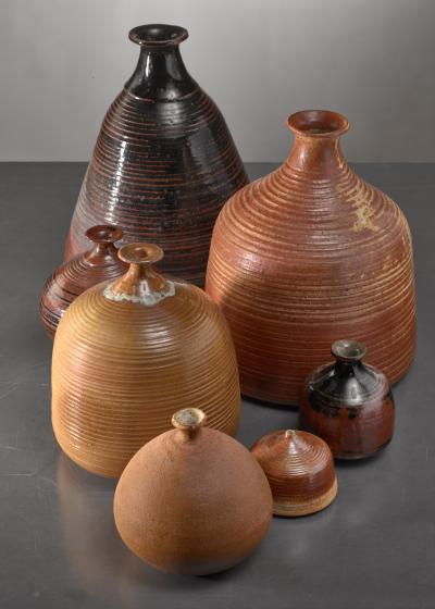 Franco Agnese Set of seven Franco Agnese ceramic vases