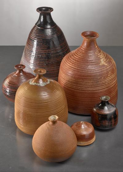 Franco Agnese Set of seven Franco Agnese ceramic vases
