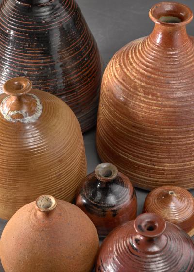 Franco Agnese Set of seven Franco Agnese ceramic vases