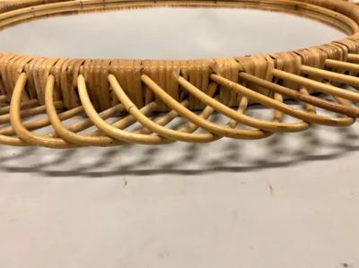 Franco Albini 2 Italian Mid Century Modern Rattan and Bamboo Wall Mirrors Franco Albini
