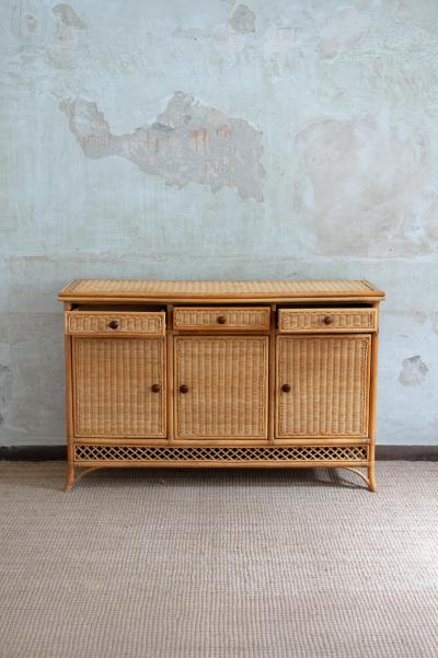 Franco Albini Bamboo and Rattan Sideboard 1970s