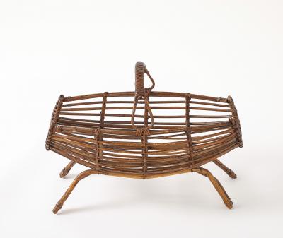 Franco Albini Franco Albini Bamboo Basket with Handle Italy circa 1950s