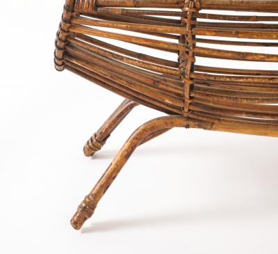 Franco Albini Franco Albini Bamboo Basket with Handle Italy circa 1950s