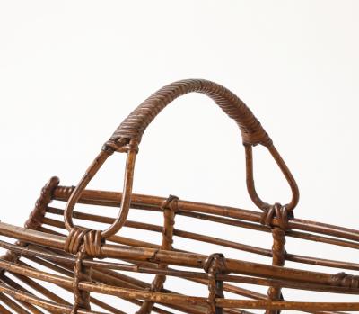 Franco Albini Franco Albini Bamboo Basket with Handle Italy circa 1950s
